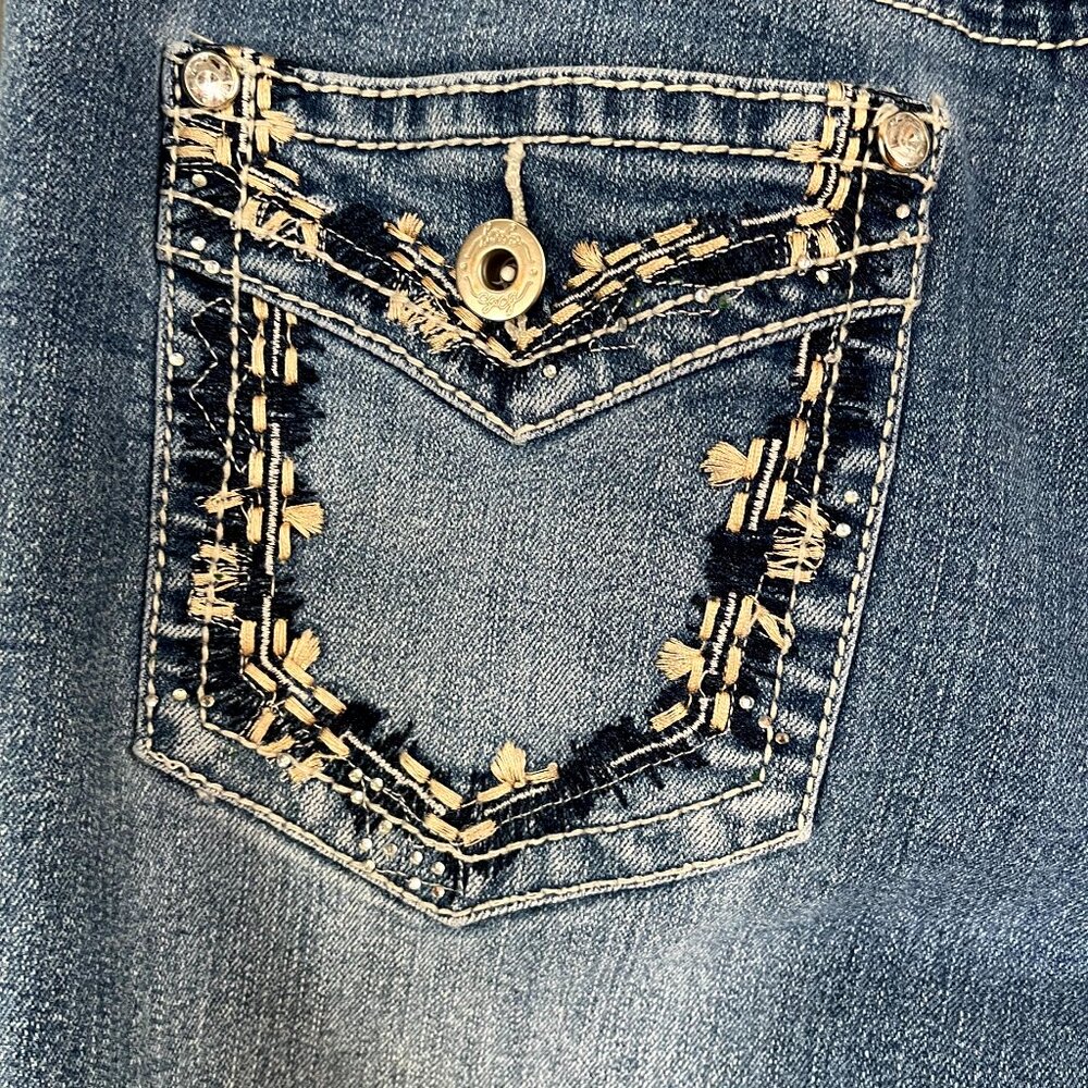 CG l CG Y2K Blue Bootcut Jeans Women’s Size 12 Embroidered Pockets